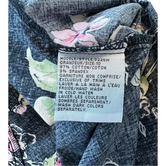 Floral Black Spaghetti Strap Dress - Size 10 - Picture 6 of 9